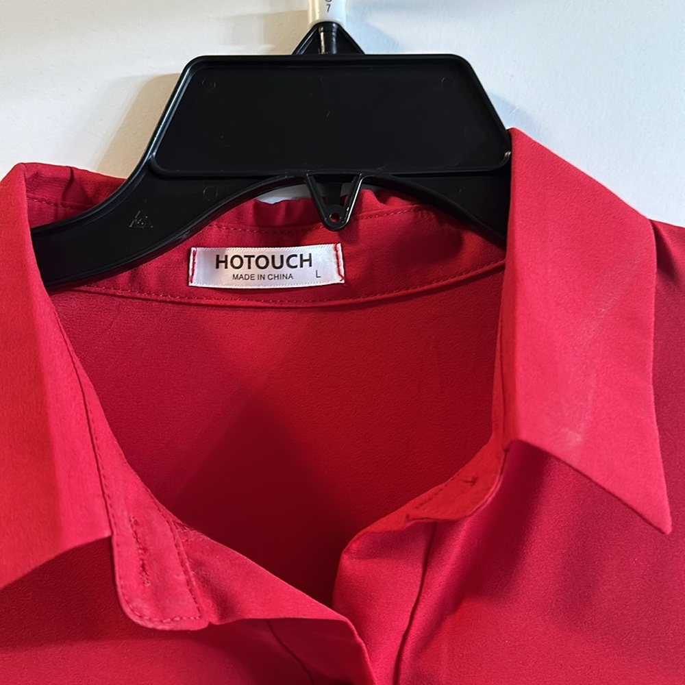 Hotouch Red pocket long sleeve blouse - Picture 3 of 5